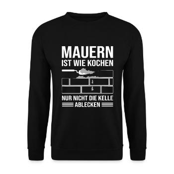 Maurer Kelle Maurermeister - Unisex Pullover - Schwarz - Vorne - Alina (178cm) & Michal (187cm)