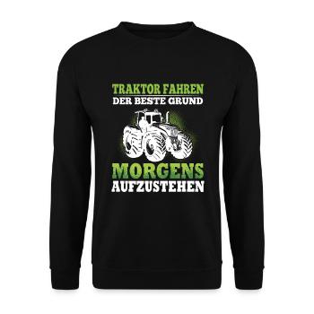 Tractor Farmer Agricultural Machinery Mechanic Bauer - Unisex Sweatshirt - black - Front - Alina (178cm) & Michal (187cm)