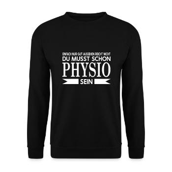 Physiotherapeut Geschenke Physio Sprüche - Unisex Pullover - Schwarz - Vorne - Alina (178cm) & Michal (187cm)