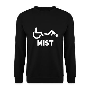 Lustiger Rollstuhlfahrer - Unisex Pullover - Schwarz - Vorne - Alina (178cm) & Michal (187cm)