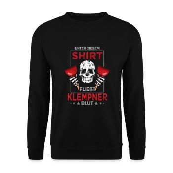 Klempner Blut Installateur Pömpel - Unisex Pullover - Schwarz - Vorne - Alina (178cm) & Michal (187cm)