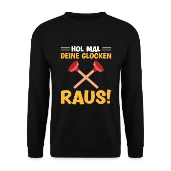 Klempner Saugglocken Installateur - Unisex Pullover - Schwarz - Vorne - Alina (178cm) & Michal (187cm)