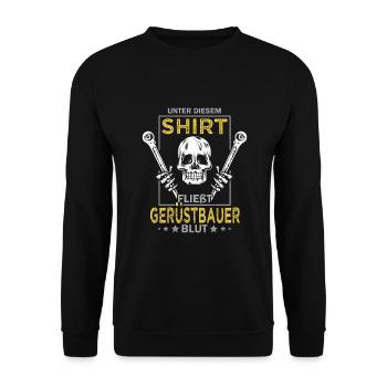 Scaffolding Sprüche Construction Site Scaffolding - Unisex Sweatshirt - black - Front - Alina (178cm) & Michal (187cm)