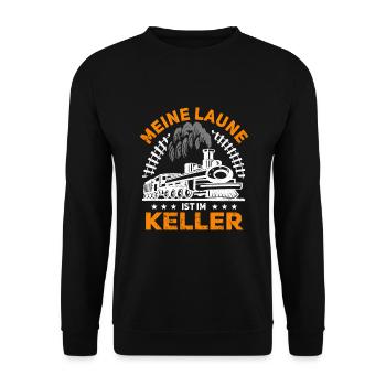 Modelleisenbahn Eisenbahn Eisenbahner - Unisex Pullover - Schwarz - Vorne - Alina (178cm) & Michal (187cm)