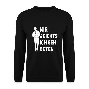 Lustige Pfarrer Sprüche Pastor Diakon - Unisex Pullover - Schwarz - Vorne - Alina (178cm) & Michal (187cm)