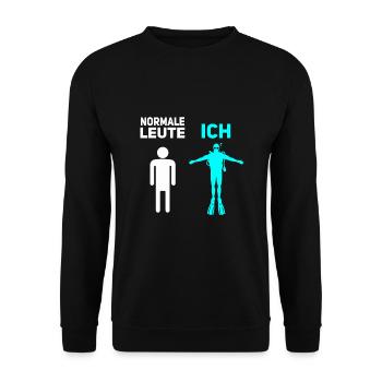 Taucher Scuba Diver Tauchen - Unisex Pullover - Schwarz - Vorne - Alina (178cm) & Michal (187cm)