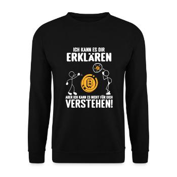 Krypto Trader Bitcoin - Unisex Pullover - Schwarz - Vorne - Alina (178cm) & Michal (187cm)