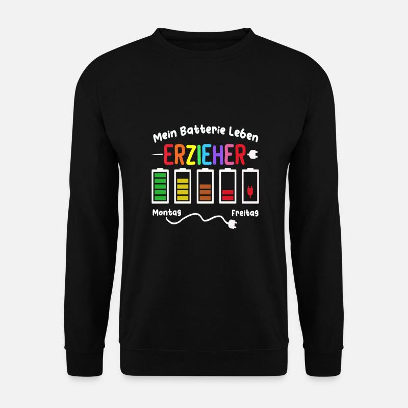 Erzieher Batterie Kita Kindergärtnerin Kiga - Unisex Pullover - Schwarz