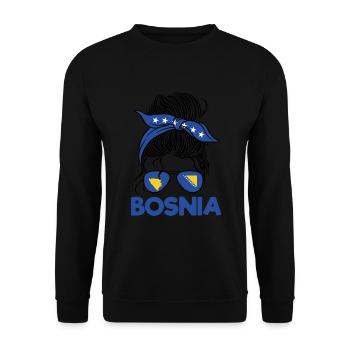 Jebiga Brate Serbie des Balkans - Sweat-shirt Unisexe - noir - Devant - Alina (178cm) & Michal (187cm)