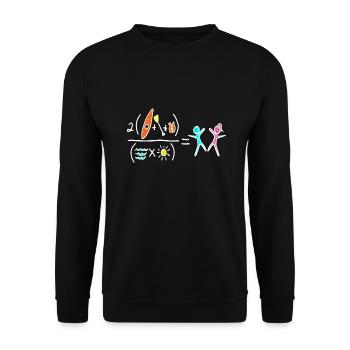 Kajak Kanu Kajakfahrer Paddelboot Geschenke - Unisex Pullover - Schwarz - Vorne - Alina (178cm) & Michal (187cm)