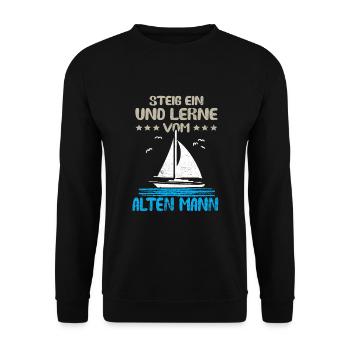 Sailboat Sailing Sailor Captain Papitän - Unisex Sweatshirt - black - Front - Alina (178cm) & Michal (187cm)