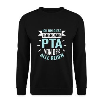 Apotheker Spruch PTA Pharmazeut - Unisex Pullover - Schwarz - Vorne - Alina (178cm) & Michal (187cm)