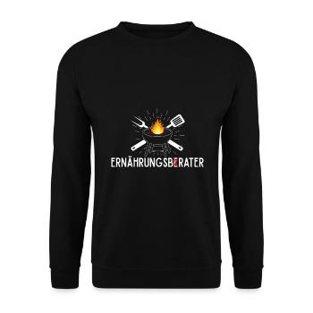 Ernährungsbrater Grill Männer lustig Grillen - Unisex Pullover - Schwarz - Vorne - Alina (178cm) & Michal (187cm)