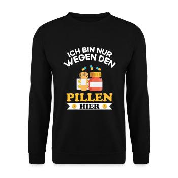 Apotheker Spruch PTA Pharmazeut - Unisex Pullover - Schwarz - Vorne - Alina (178cm) & Michal (187cm)