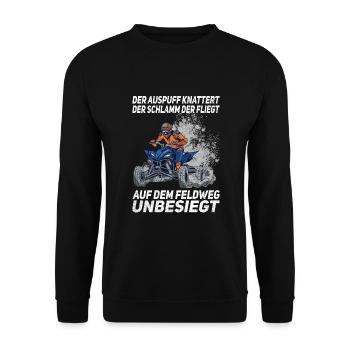 ATV Quad Bike 4x4 Quadfahrer Quadbike - Unisex Pullover - Schwarz - Vorne - Alina (178cm) & Michal (187cm)