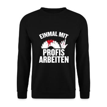 Schreiner Tischler Sprüche Tischlermeister - Unisex Pullover - Schwarz - Vorne - Alina (178cm) & Michal (187cm)