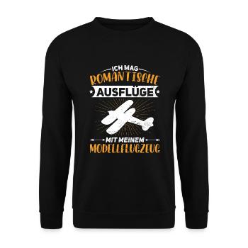 Modellfliegen RC Flugzeug Modellflug - Unisex Pullover - Schwarz - Vorne - Alina (178cm) & Michal (187cm)