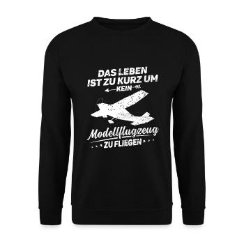 Modellfliegen RC Flugzeug Modellflug - Unisex Pullover - Schwarz - Vorne - Alina (178cm) & Michal (187cm)