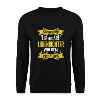 Schiedsrichter Schiri Linienrichter - Unisex Pullover - Schwarz - Vorne - Alina (178cm) & Michal (187cm)