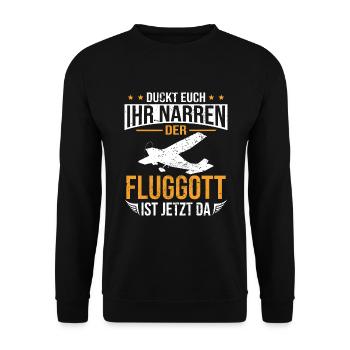 Modellfliegen RC Flugzeug Modellflug - Unisex Pullover - Schwarz - Vorne - Alina (178cm) & Michal (187cm)