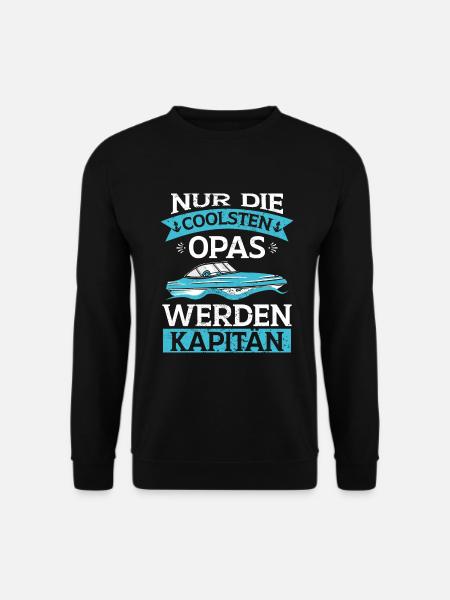 Sportboot Opa Kapitän Boot - Unisex Pullover - Schwarz
