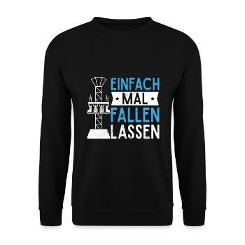 Achterbahn Freizeitpark Rollercoaster - Unisex Pullover - Schwarz - Vorne - Alina (178cm) & Michal (187cm)