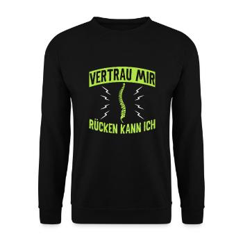 Physiotherapeut Geschenke Physio Sprüche - Unisex Pullover - Schwarz - Vorne - Alina (178cm) & Michal (187cm)