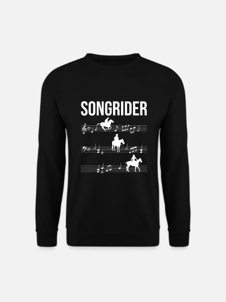 Pferde Musik Note Musiker Pferd Ride Songwriter - Unisex Pullover - Schwarz