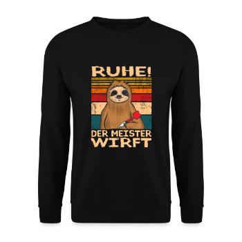 Dart Dartkönig lustig darts spruch - Unisex Pullover - Schwarz - Vorne - Alina (178cm) & Michal (187cm)