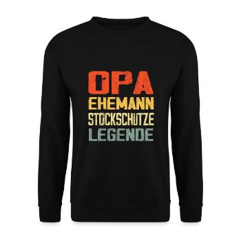 Eistockschießen Eisstock Stockschütze Stocksport - Unisex Pullover - Schwarz - Vorne - Alina (178cm) & Michal (187cm)