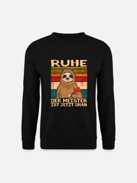 Vintage Dart lustig darts spruch Faultier - Unisex Pullover - Schwarz