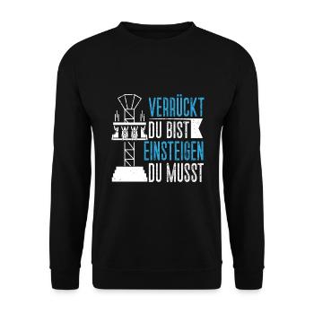 Achterbahn Freizeitpark Rollercoaster - Unisex Pullover - Schwarz - Vorne - Alina (178cm) & Michal (187cm)