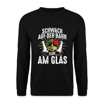 Eistockschießen Eisstock Stockschütze Stocksport - Unisex Pullover - Schwarz - Vorne - Alina (178cm) & Michal (187cm)