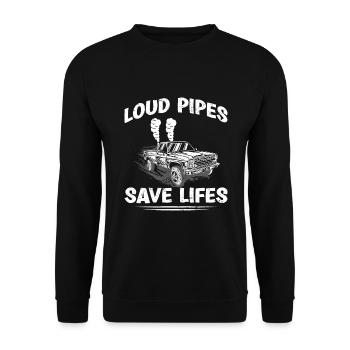 Coal Roll Truck Coal Rolling Trucker - Unisex Sweatshirt - black - Front - Alina (178cm) & Michal (187cm)