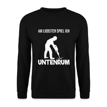 Straßenbauer Straßenbau - Unisex Pullover - Schwarz - Vorne - Alina (178cm) & Michal (187cm)