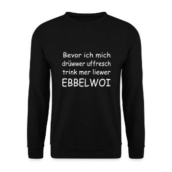 Hessen Frankfurt Apfelwein - Unisex Pullover - Schwarz - Vorne - Alina (178cm) & Michal (187cm)