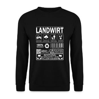 Landwirt Bauer Agronom - Unisex Pullover - Schwarz - Vorne - Alina (178cm) & Michal (187cm)