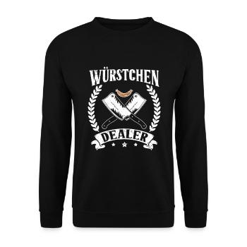 Metzger Schlachter Metzgerei - Unisex Pullover - Schwarz - Vorne - Alina (178cm) & Michal (187cm)