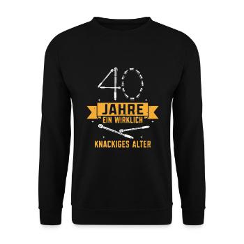 40. Geburtstag KFZ Mechaniker Schrauber - Unisex Pullover - Schwarz - Vorne - Alina (178cm) & Michal (187cm)