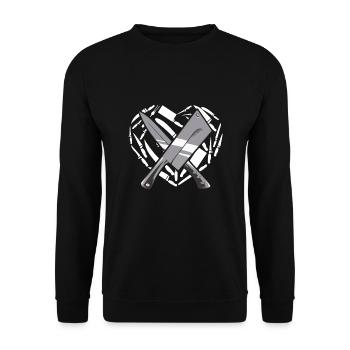 Butcher Heart Butcher Butcher Butcher's Shop Fleischer - Unisex Sweatshirt - black - Front - Alina (178cm) & Michal (187cm)