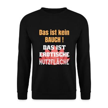 Dicker Bauch ist eine erotische Nutzfläche - Unisex Pullover - Schwarz - Vorne - Alina (178cm) & Michal (187cm)