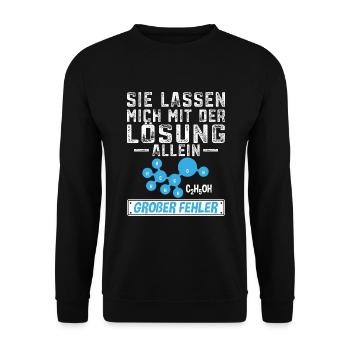 Chemielaborant Wahnsinniger Chemiker - Unisex Pullover - Schwarz - Vorne - Alina (178cm) & Michal (187cm)