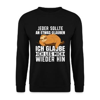 Beamter Faultier Verbeamtung - Unisex Pullover - Schwarz - Vorne - Alina (178cm) & Michal (187cm)