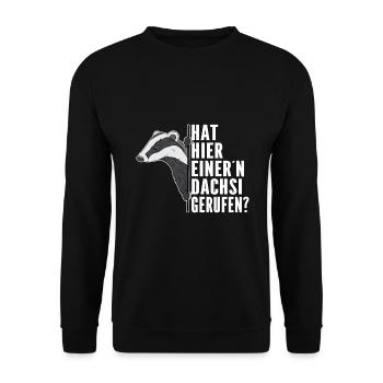 Dachsi Dachs Taxifahrer Spruch - Unisex Pullover - Schwarz - Vorne - Alina (178cm) & Michal (187cm)