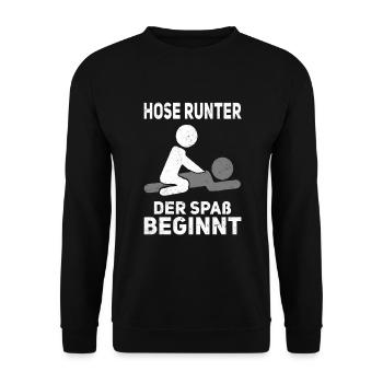 Physiotherapeut Geschenke Physio Sprüche - Unisex Pullover - Schwarz - Vorne - Alina (178cm) & Michal (187cm)