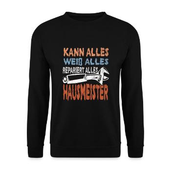 Hausmeister Hauswart Haustechniker - Unisex Pullover - Schwarz - Vorne - Alina (178cm) & Michal (187cm)
