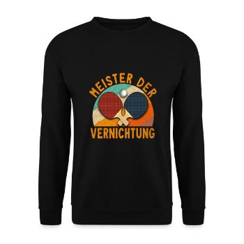 Tischtennis Tischtennisspieler Ping Pong - Unisex Pullover - Schwarz - Vorne - Alina (178cm) & Michal (187cm)