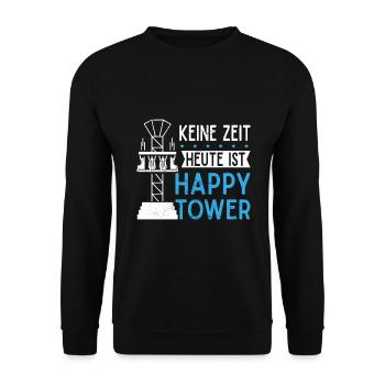 Achterbahn Freizeitpark Rollercoaster - Unisex Pullover - Schwarz - Vorne - Alina (178cm) & Michal (187cm)