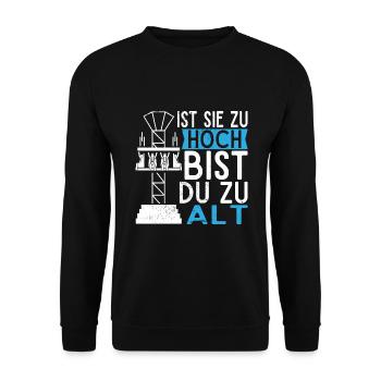 Achterbahn Freizeitpark Rollercoaster - Unisex Pullover - Schwarz - Vorne - Alina (178cm) & Michal (187cm)