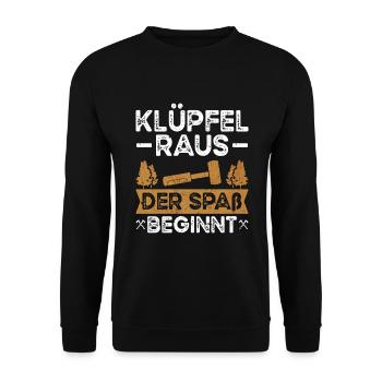 Schreiner Tischler Sprüche Tischlermeister - Unisex Pullover - Schwarz - Vorne - Alina (178cm) & Michal (187cm)